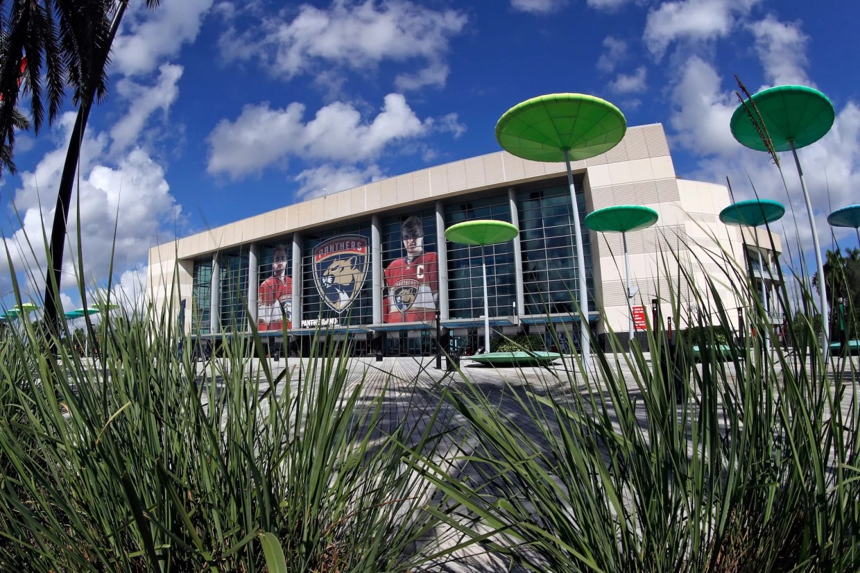 Exterior of Amerant Bank Arena in Sunrise, Florida