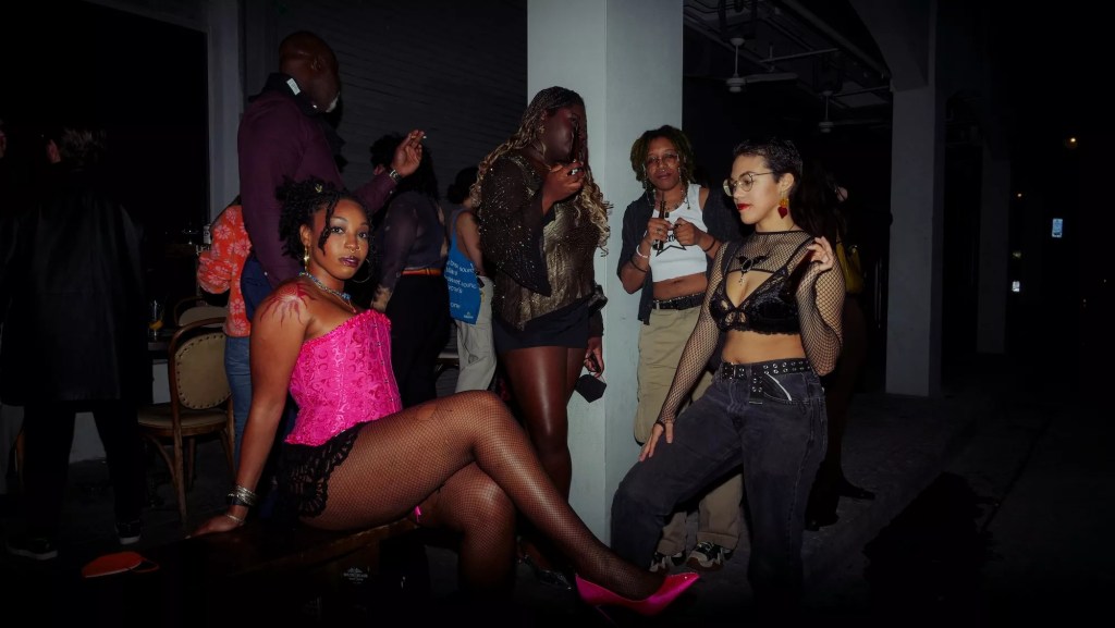 Partygoers at Dyke Nite at the Corner bar in Miami