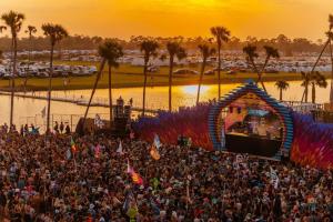 Aerial shot of the crowd at the Okeechobee Music & Arts Festival