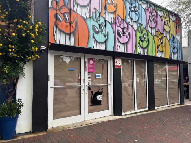 Miami Fine Art Gallery boarded up in Coconut Grove