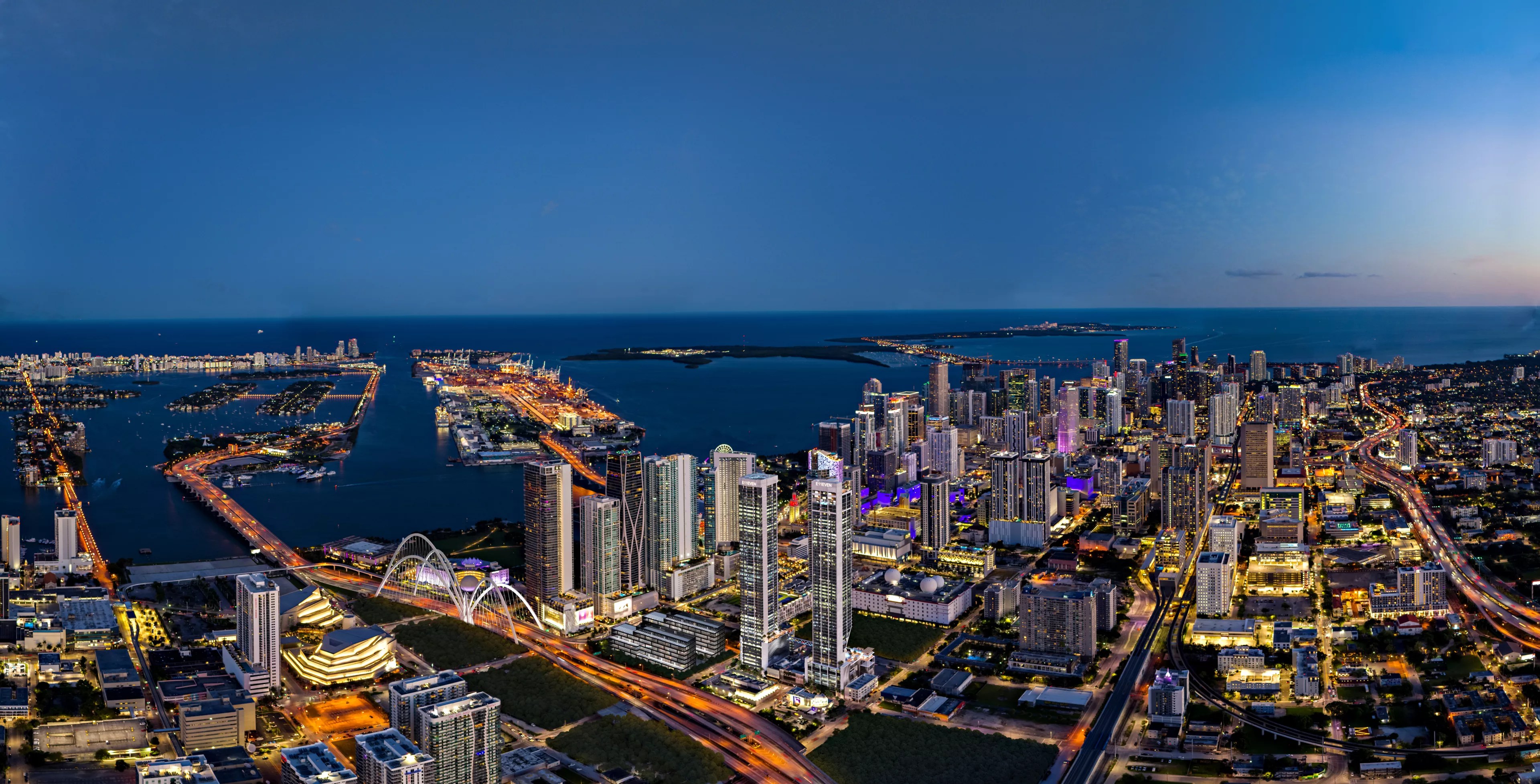Miami skyline with new E11even towers