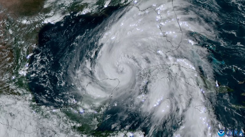 Satellite imagery of Hurricane Helene making near Florida Big Bend