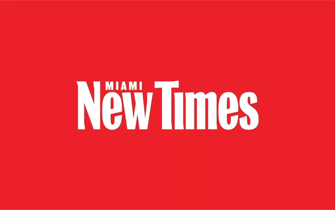 Miami New Times logo on a plain red background