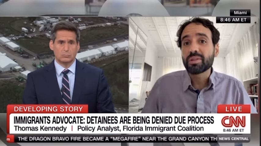 CNN anchor John Berman speaks with policy analyst Thomas Kennedy during a CNN broadcast